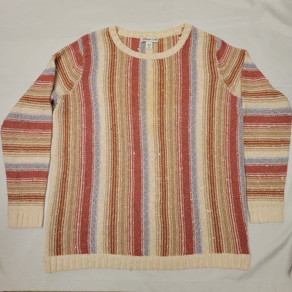 Coldwater Creek Stripe Knit Sweater Beachy Vibes Size PM - Picture 5 of 11